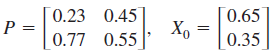 0.23 0.45
P =
0.77 0.55
0.65
Xo
0.35
