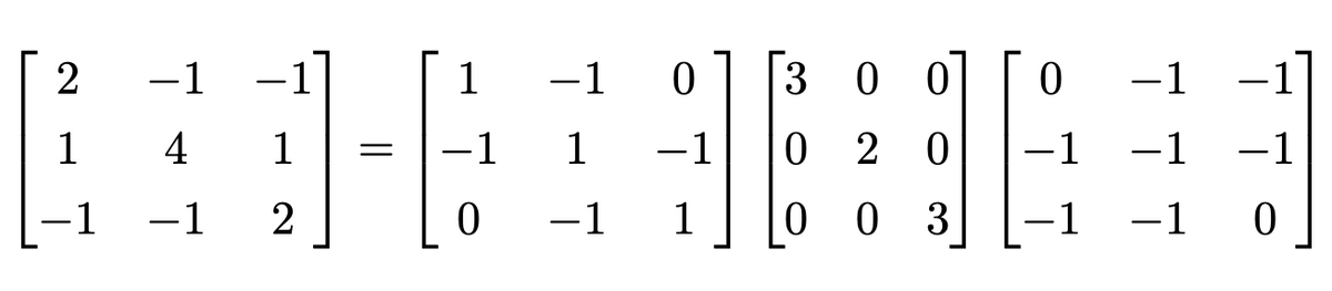 2
1
-1
-1
4
-1
1
2
=
1
-1
0
-1
0
1 -1
1
-1
3 0
00
0 2 0
0 03
0 -1 -1
-1
-1
−1
-1 -1
0