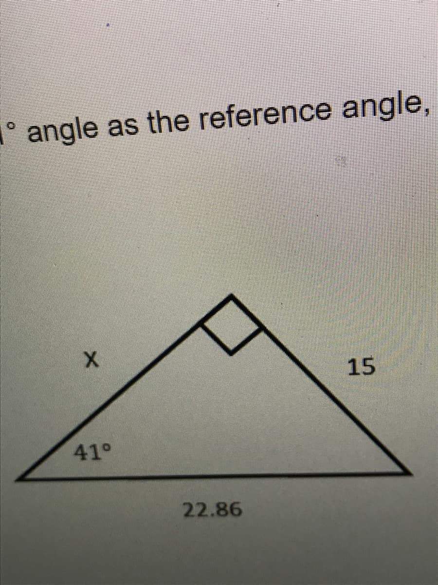 angle as the reference angle,
15
41°
22.86
