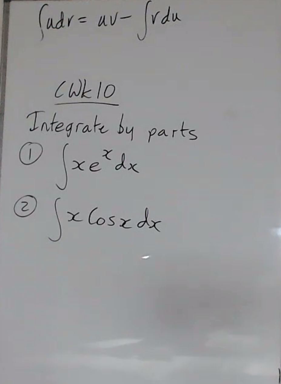 uv- rdu
cWklO
Integrate by parts
dx
2,
Coszde
