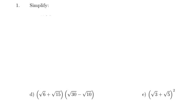 1.
Simplify:
(Vô + VTB) (v – v10)
/30
e)
V5
