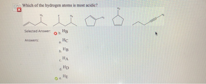 Which of the hydrogen atoms is most acidic?
