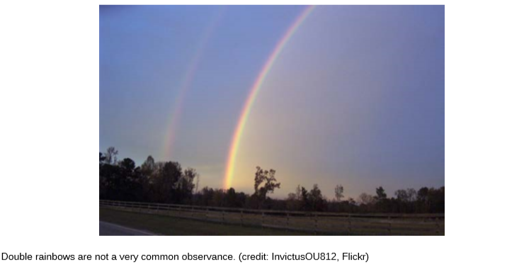 Double rainbows are not a very common observance. (credit: InvictusOU812, Flickr)
