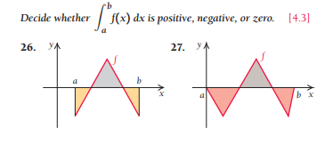 | s(x) dx is positive, negative, or zero.
[4.3]
Decide whether
26. УА
27. УА
b x
