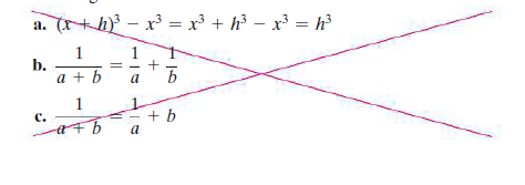 a. (h)} - x³ = x³ + h³ – x³ = h³
1
b.
a + b
1
a
1
+ b
a
с.
