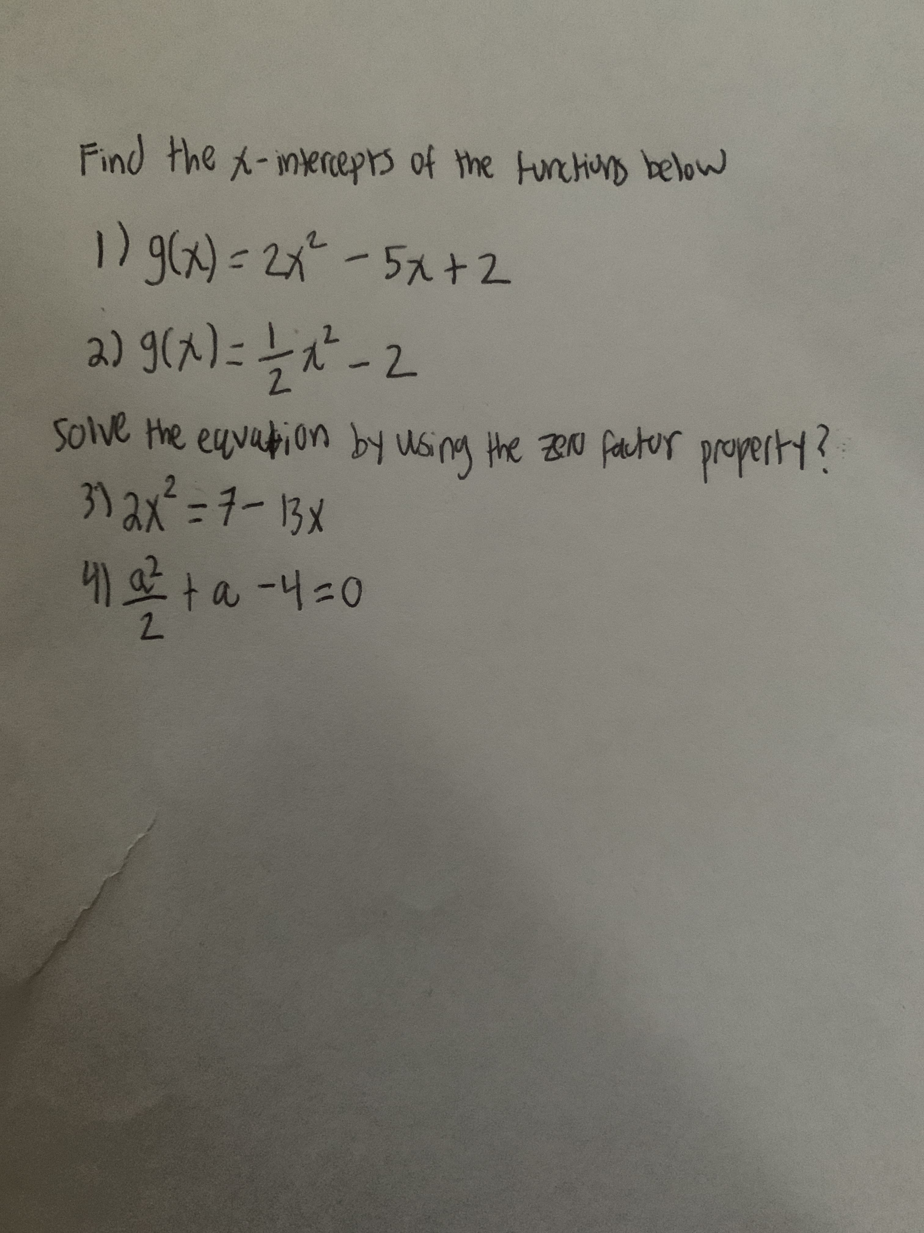 /2
1)96=21-5+2
2) 9(^) =a -2
2.
3) 2x² =D7-13x
4ta -4%30O
