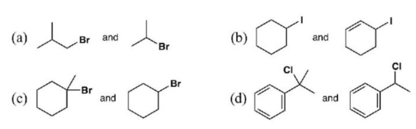 (a)
Br and
(b)
and
Br
Br
(c)
-Br
and
(d)
and
