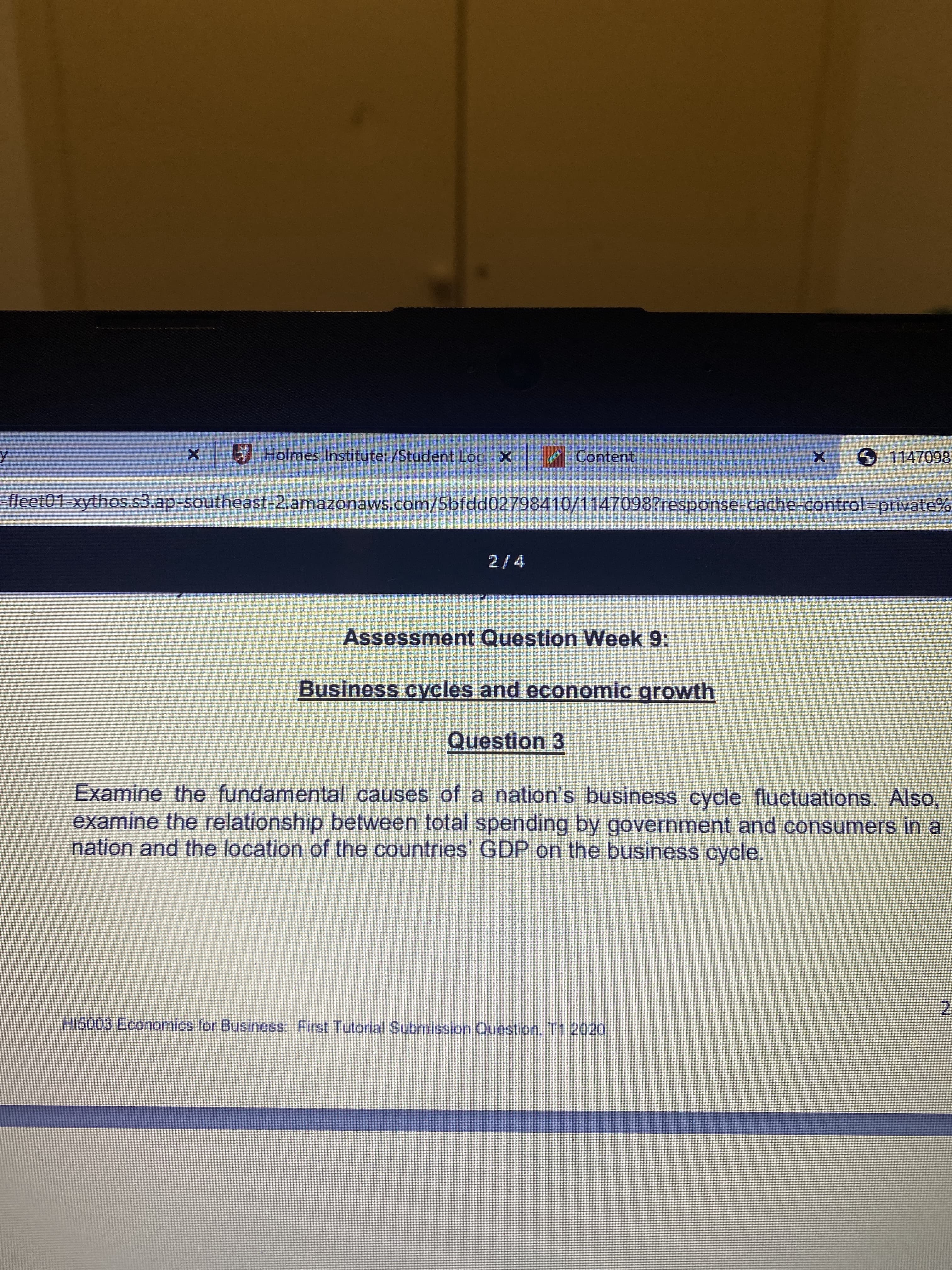 Examine the fundamental causes of a nation's business cycle fluctuations. Also,
examine the relationship between total spending by government and consumers in a
nation and the location of the countries' GDP on the business cycle.
