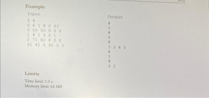 Example
Input
56
0 6 1 8 0 33
0 50 50 000
14 140 1
2 71 82 8 00
31 41 5 95 03
Limits
Time limit: 1.0 s
Memory limit: 64 MB
Output
+
3
*
4
3245
#
5
F
42
DEL