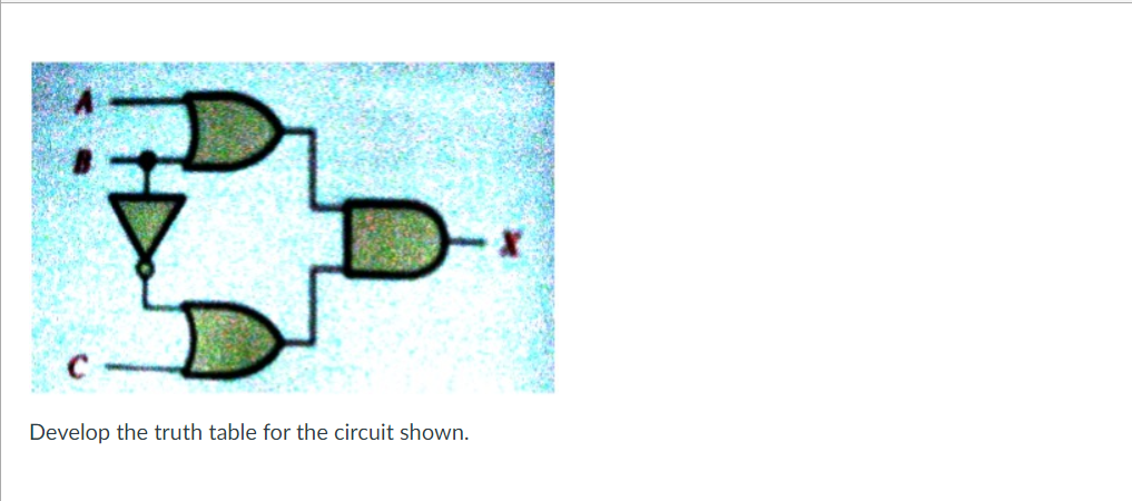 Develop the truth table for the circuit shown.
