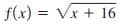 f(x) = Vx + 16
