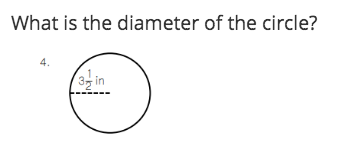 What is the diameter of the circle?
3 in
