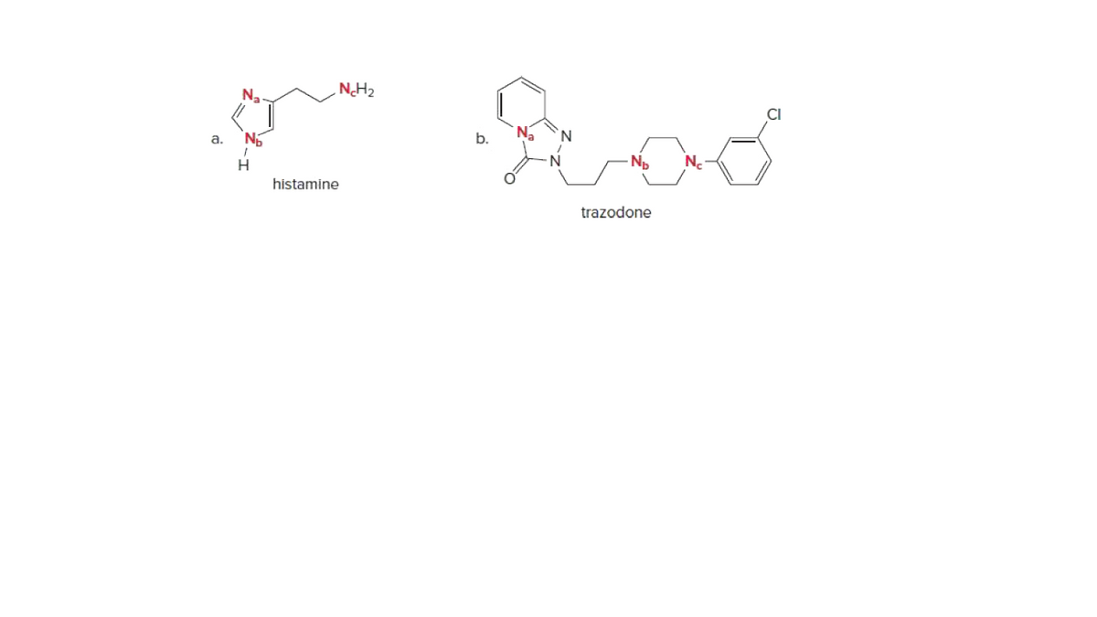 NH2
Na
N
b.
a.
histamine
trazodone
