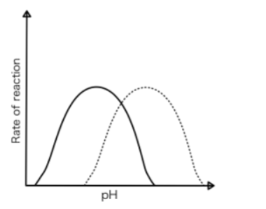 pH
Rate of reaction
