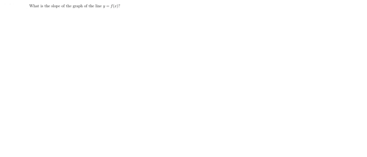 What is the slope of the graph of the line y = f(x)?
