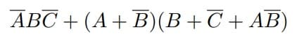 ABC + (A+ B)(B+C+ AB)
