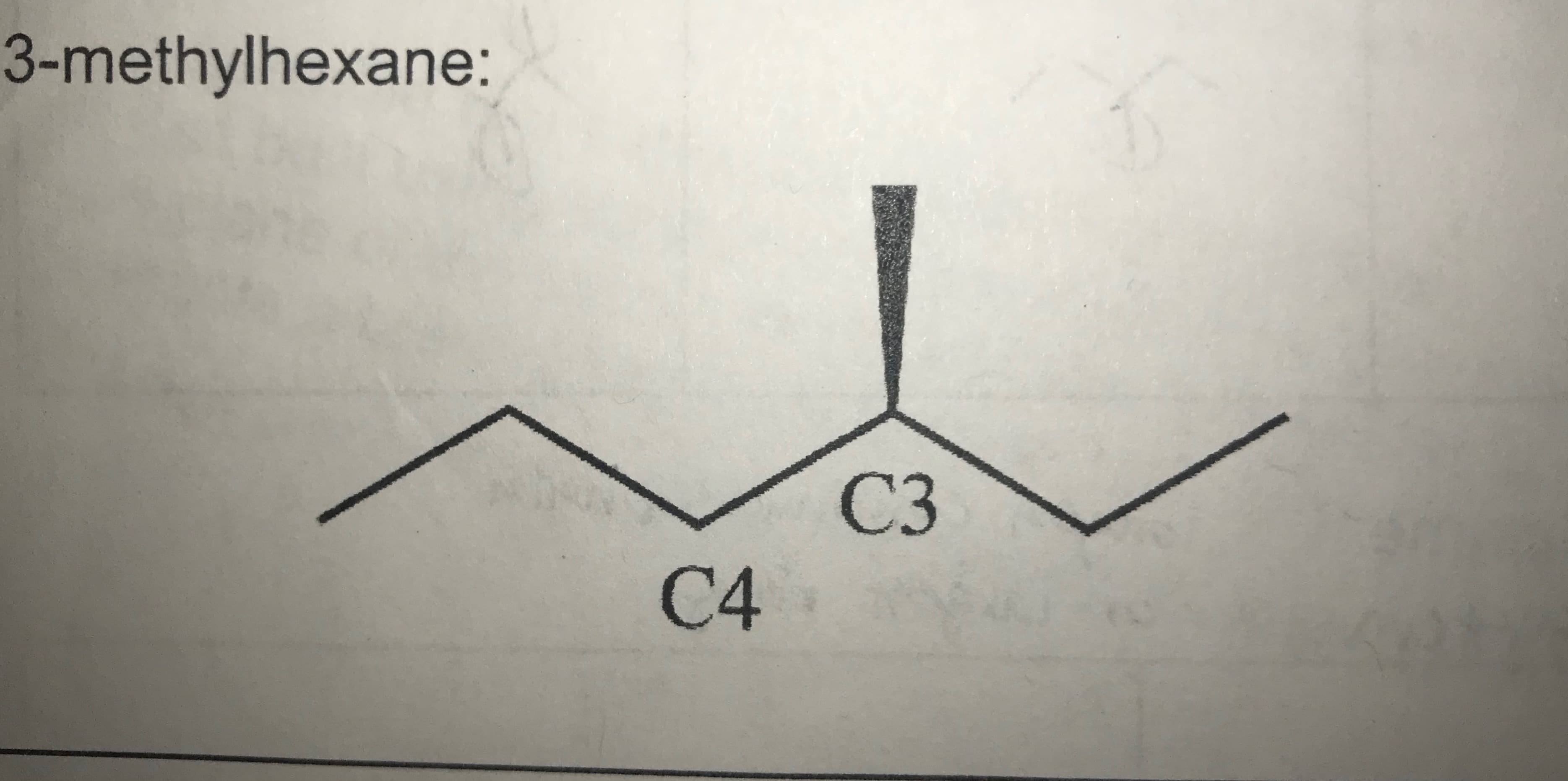 3-methylhexane:
СЗ
C4
