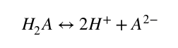 H,A →
2H+ + A²-
