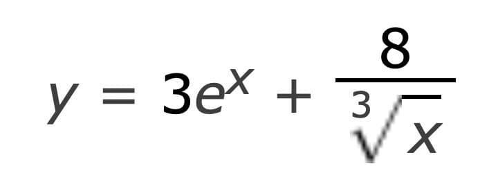 y = 3ex + 3
8
VX