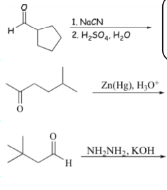 1. NaCN
2. H2SO4, H20
Zn(Hg), H;O*
NH-NH>. КОН
`H
