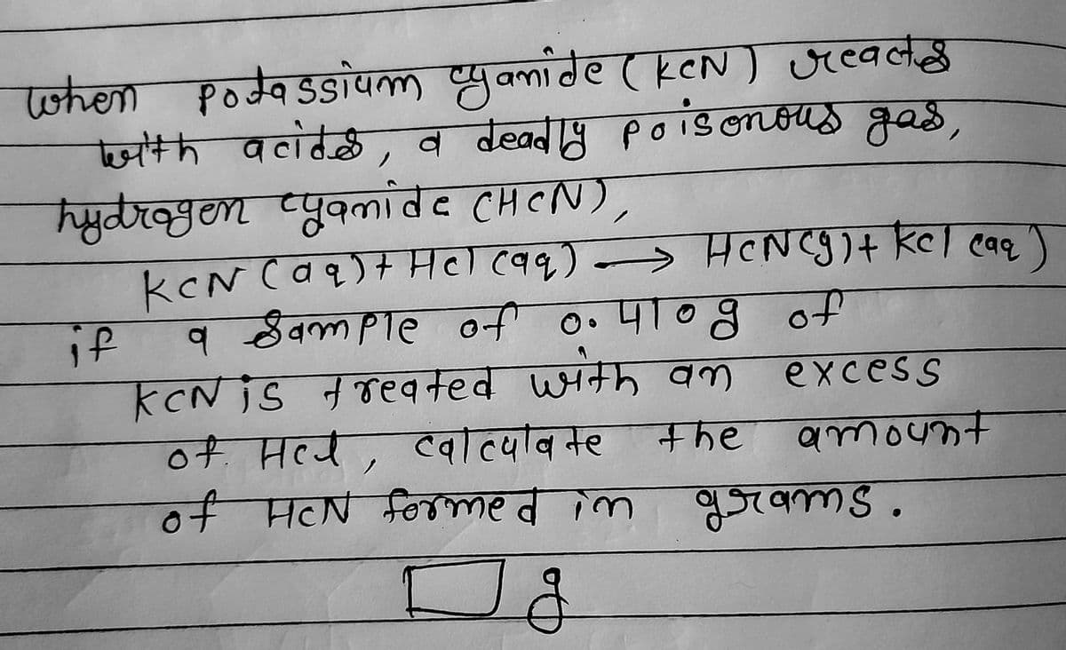 कन १०मबडडापलल प्रषललांवर ( EcN ) जलवलब्
जक वतांठनळ , व वेeववाय P ० 3cnueT& a28,
पुvल्सण पपूवलांवेट CHCN))
kcN (a৭)+ Hclcq৭) - >HतNC१)+ ke/ cqq.
व ठवलर ०न 0.पाठ 8 0+
when
पा०9 न
if
FcN JS न०्हव+्eवे wक वन
०+. मत्य
ठ+ मतV oल वे "क
excess
, तवात्पवनर ककट
कल्लपकक
६ञकलड .
