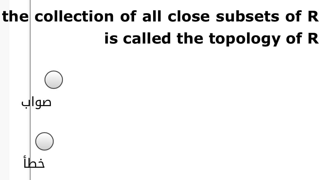 the collection of all close subsets of R
is called the topology ofR
ylgn
İhi
