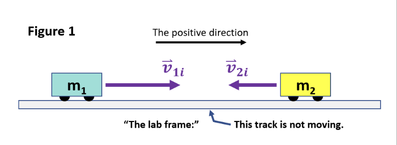 Figure 1
The positive direction
1i
2i
m1
m2
"The lab frame:"
This track is not moving.
