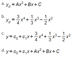 a. y, = Ax² +Bx+C
b.
3
C.
'y=Co+c,x+ 웃x4+
d. y = Co+C,x+Ax²+Bx+ C
