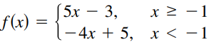 (5х — 3,
х2 —1
f(x) =
— 4х + 5, х < -1
