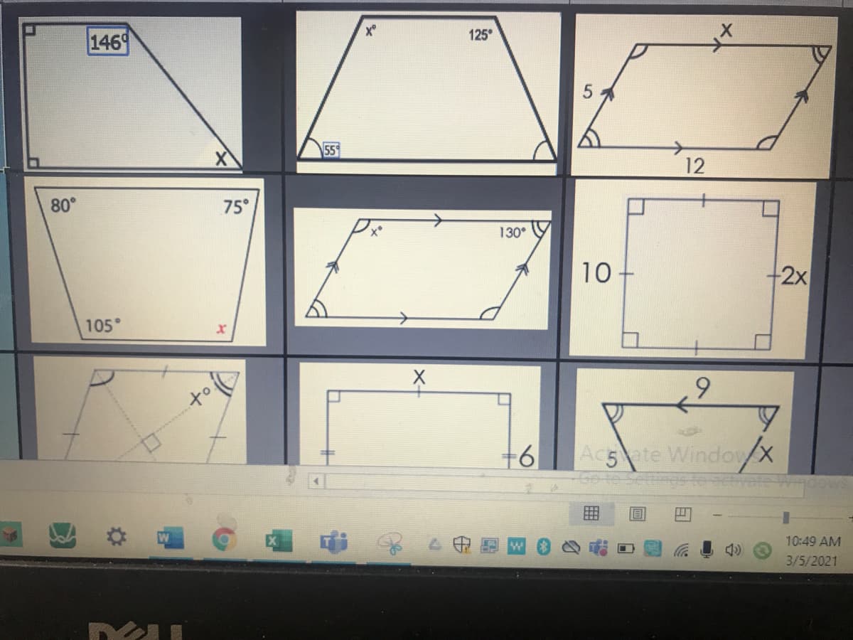 125
1469
55
12
80°
75°
130°
10+
2x
105°
6.
16
Ac5ete WindowX
to te Selings
10:49 AM
3/5/2021
