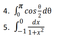 4.
cos-d0
2
dx
-1 1+x²
.2
5.
