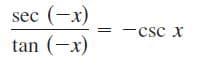 sec (-x)
tan (-x)
-csc x
