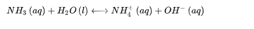 NH3 (ag) + H2О () — NH; (aq) + ОН (ад)
