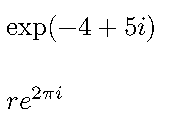 exp(-4 + 5i)
re2mi
