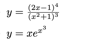(2х —1)4
y =
(x²+1)3
.3
y = xe**
