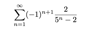 2
E(-1)"+1,
5η-2
n=1
