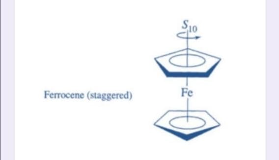 Ferrocene (staggered)
Fe

