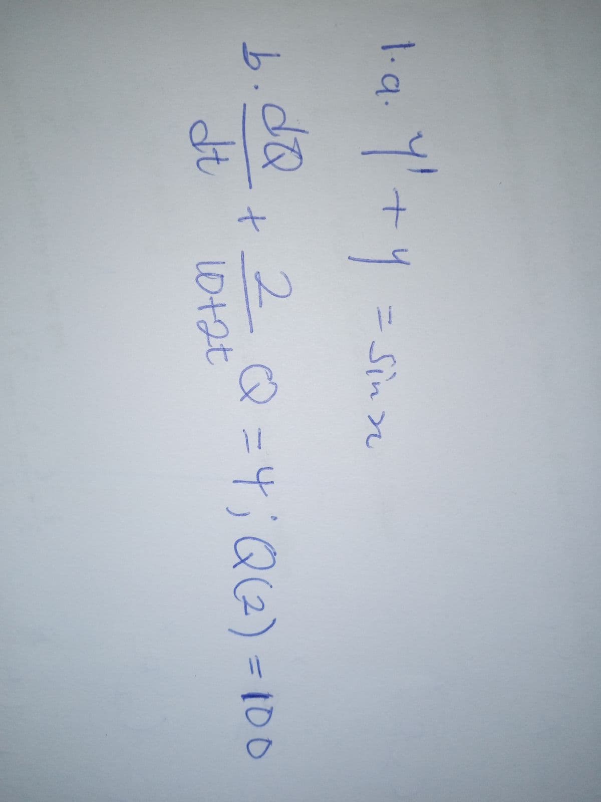1.a.
二 Sin
b.2Q
2Q=4;Q2)=100
dt
10+2t
