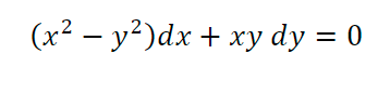 (x² – y²)dx + xy dy = 0
