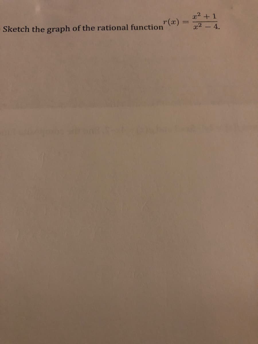 x2 +1
Sketch the graph of the rational function
r(x)
x2
4.
