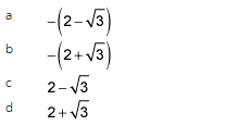 10
b
d
-(2-√3)
-(2+√3)
2-√3
2+√√3