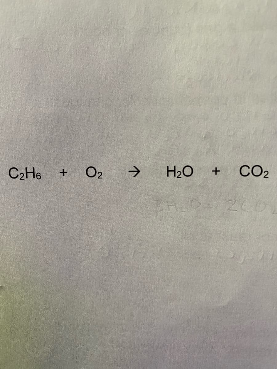 C2H6
O2
->
H2O
CO2
200
