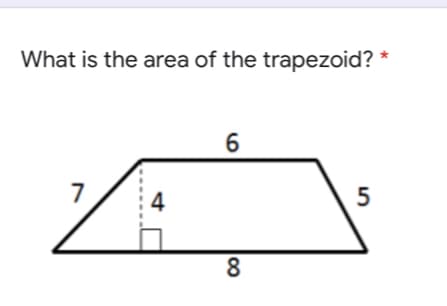 What is the area of the trapezoid?
6
4
00
