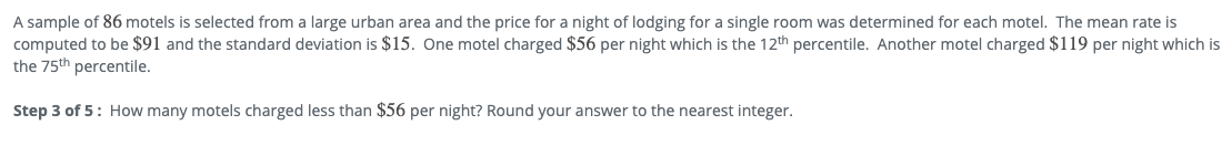 : How many motels charged less than $56 per night? Round your answer to the nearest integer.
