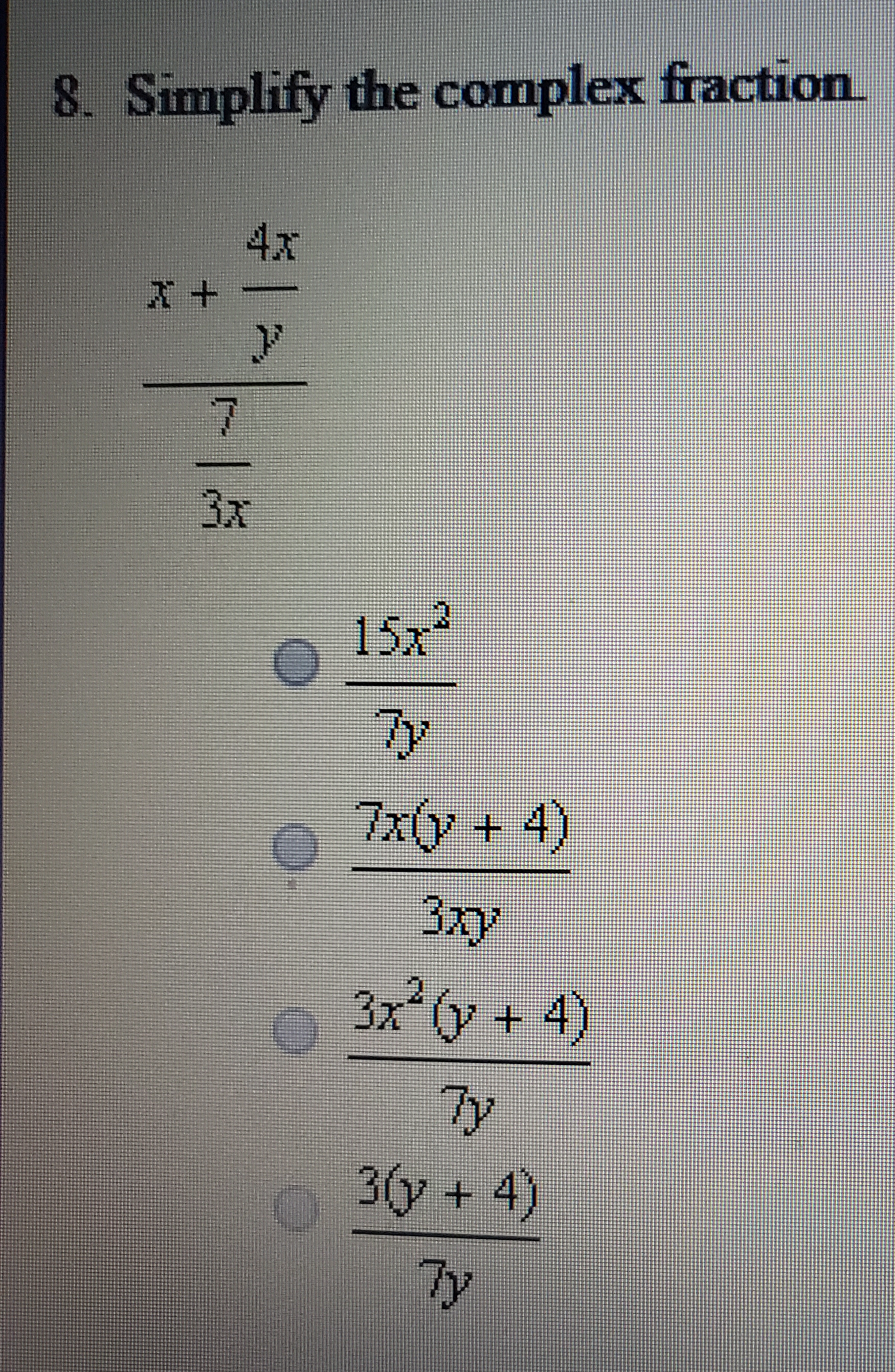 Simplify the complex fraction
