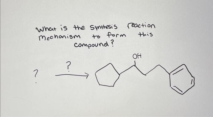 What is the Synthesis
Mechanism.
?
?
to form
compound?
reaction
this
OH
