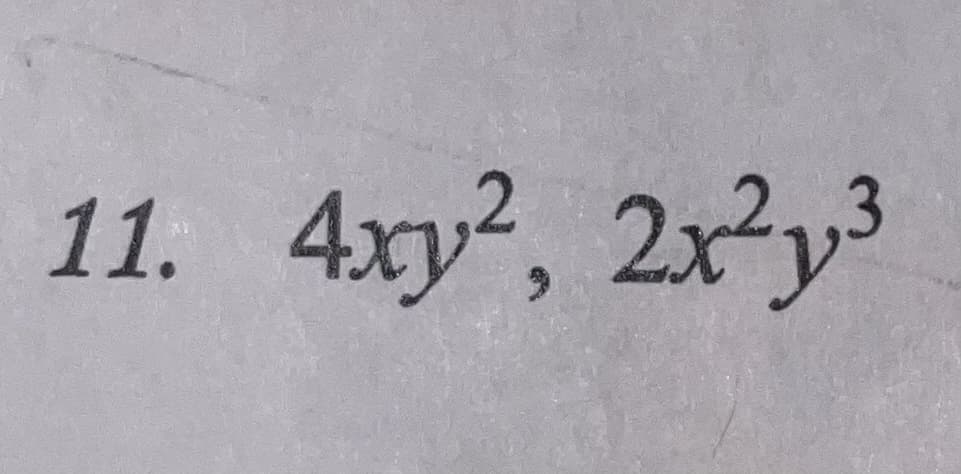 11. 4xy?, 2xy3
