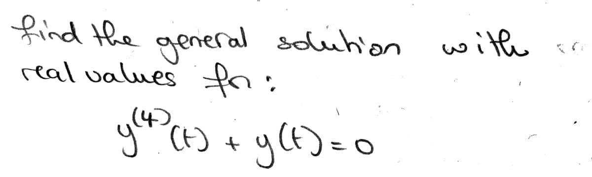 find the
real values f
general soluhon with
CE
y(f)=0
