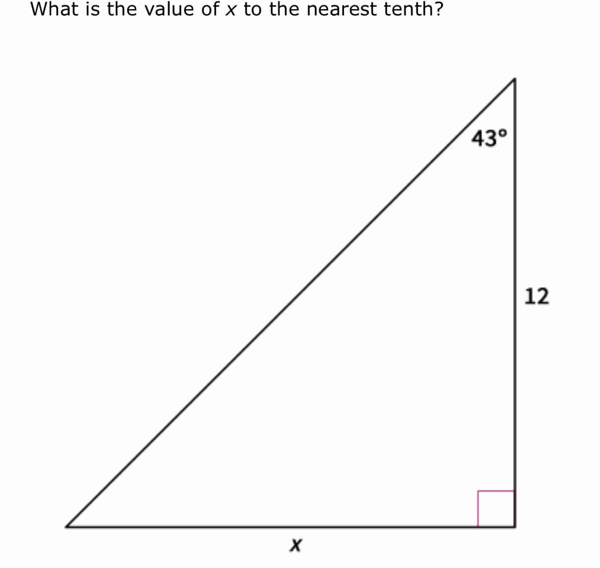 What is the value of
to the nearest tenth?
43°
12
