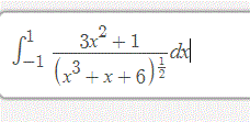 3x +1
-1
(x° +x+6):
